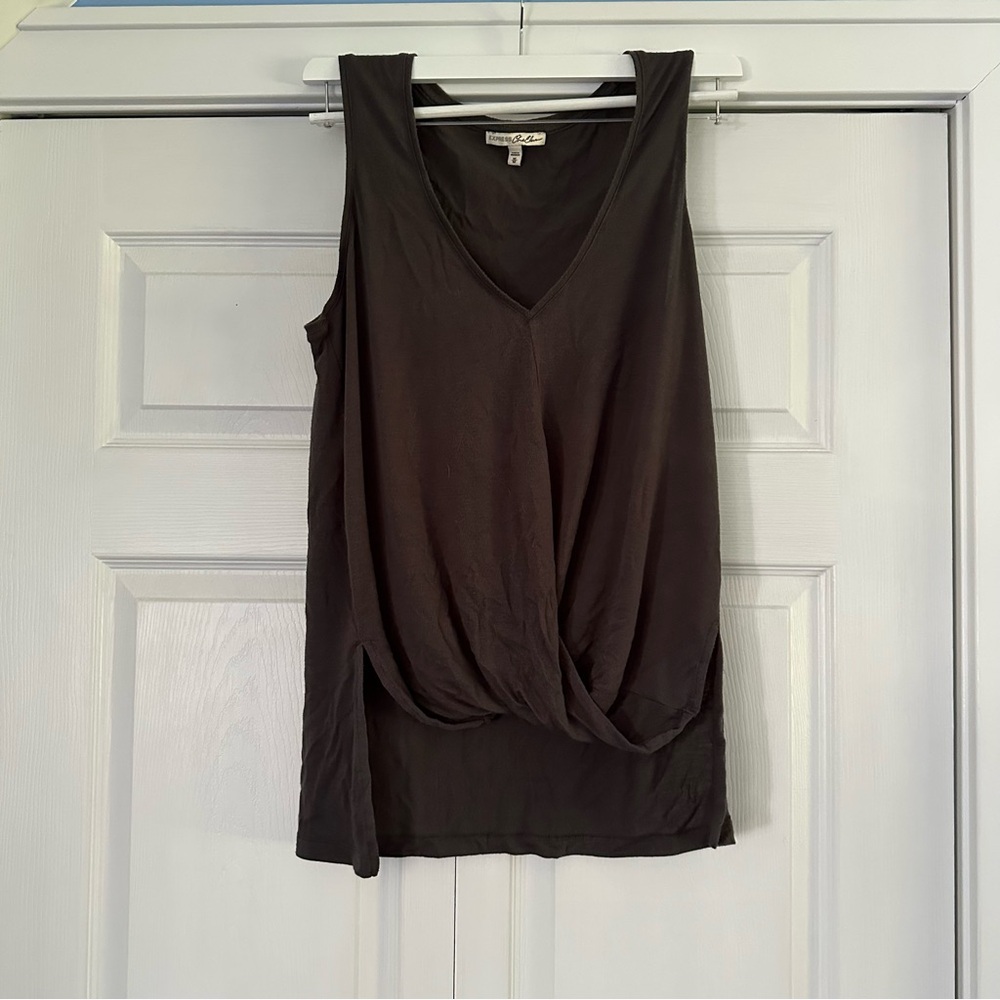 Express Charcoal Gray twist front tank